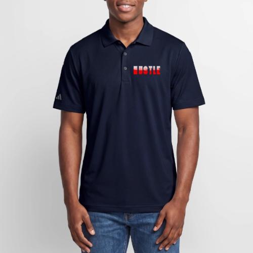 HUSTLE Bold Red Motivational Typography Design - Adidas Performance Polo