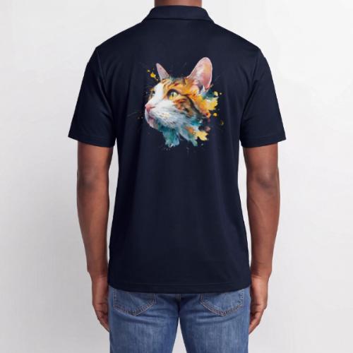 Cat: Feline Ink Burst - Adidas Performance Polo