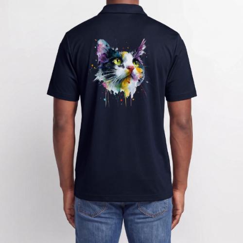 Cat: Painted Purr Expression - Adidas Performance Polo