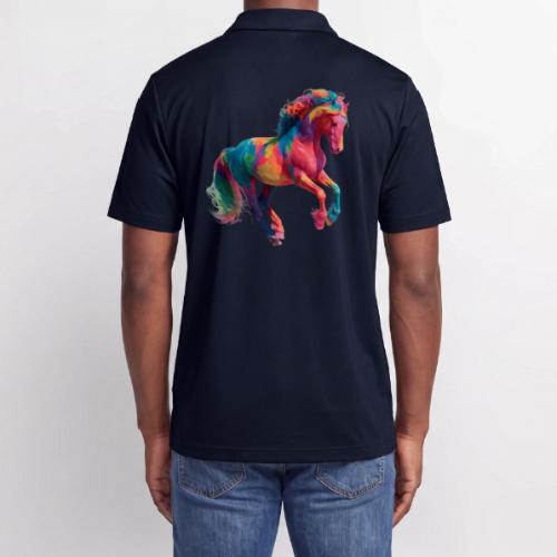 Colorful Paint Splatter Horse Art - Adidas Performance Polo