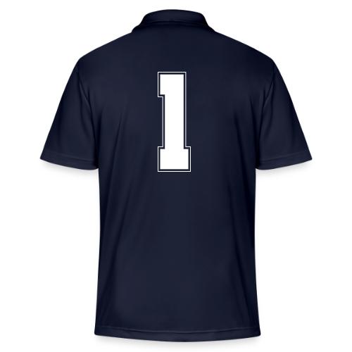 White Number 1 – Varsity Font - Adidas Performance Polo