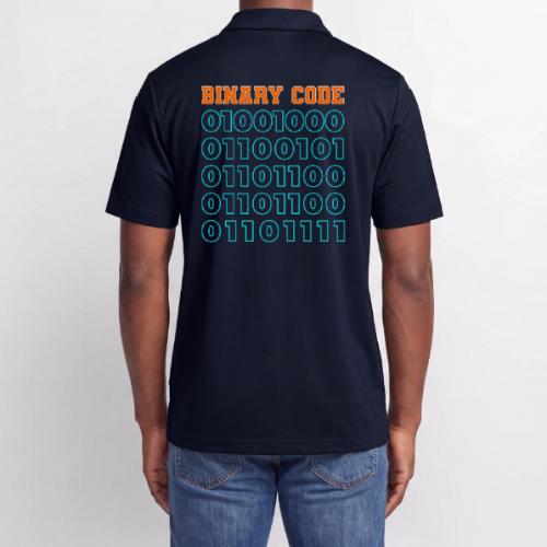 Say Hello in Binary code - Adidas Performance Polo