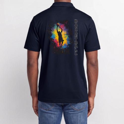 High Energy Basketball Paint Splatter Art - Adidas Performance Polo