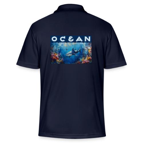 Ocean: Synthwave Shark - Adidas Performance Polo