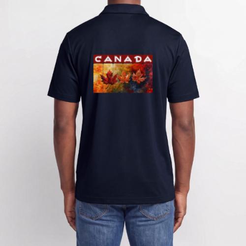 Painted Canada Leaves - Adidas Performance Polo