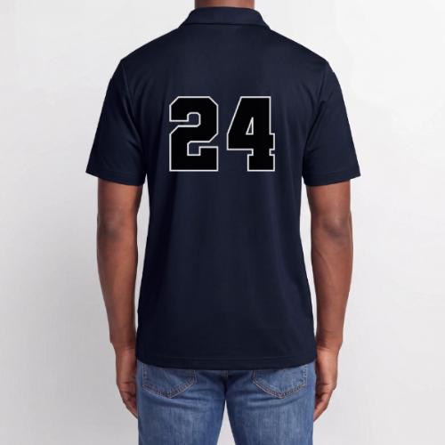 Varsity Number 24 College Font - Adidas Performance Polo