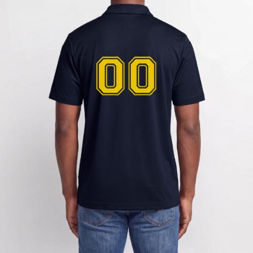 Number 00 in a classic athletic collegiate font - Adidas Performance Polo