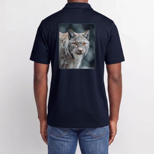 Lynx Portrait Piercing Eyes Design - Adidas Performance Polo