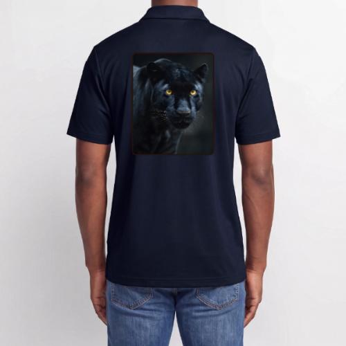 Black Panther Glowing Eyes Design - Adidas Performance Polo