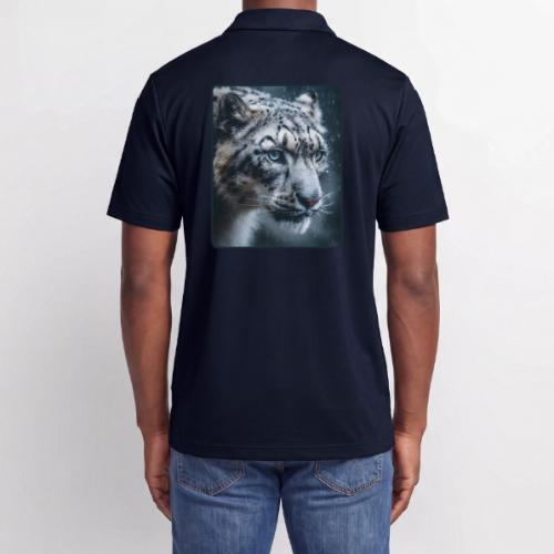 Snow Leopard Blue Eyes Design - Adidas Performance Polo