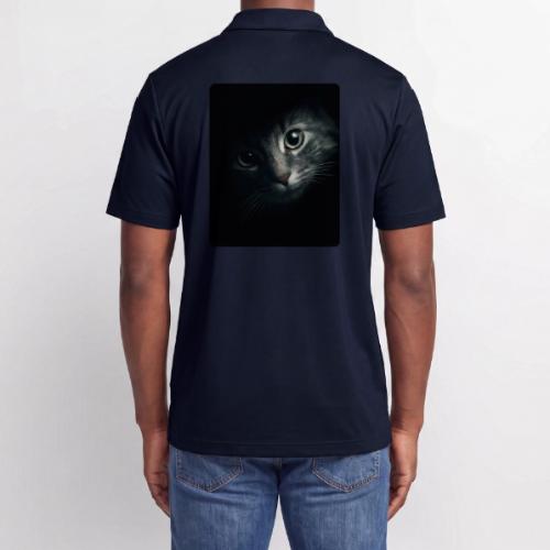 Cat Face in Shadow Close-Up Design - Adidas Performance Polo