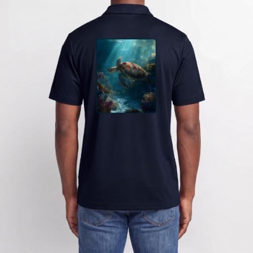 Sea Turtle Coral Reef Design - Adidas Performance Polo