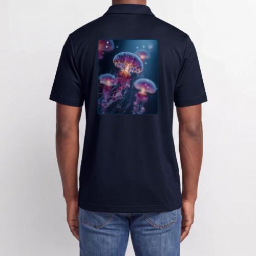 Glowing Jellyfish Deep Sea Design - Adidas Performance Polo