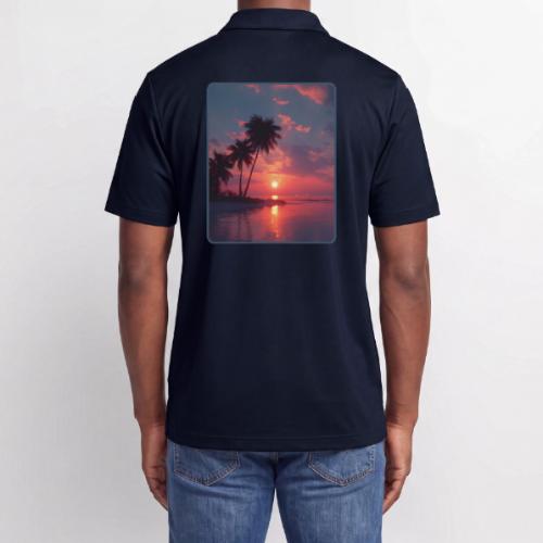 Tropical Sunset Ocean Reflection Design - Adidas Performance Polo