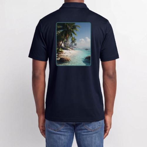 Tropical Beach Paradise Palm Design - Adidas Performance Polo