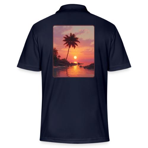 Tropical Beach Sunset Palm Design - Adidas Performance Polo