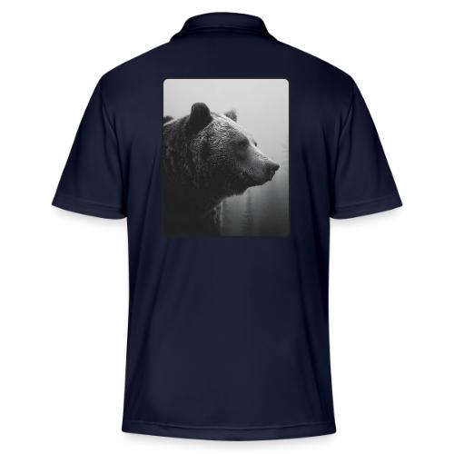 Grizzly Bear Black White Portrait Design - Adidas Performance Polo