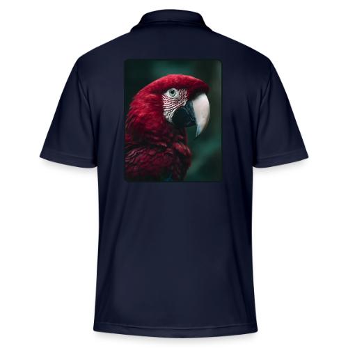 Red Green Macaw Bird Portrait Design - Adidas Performance Polo