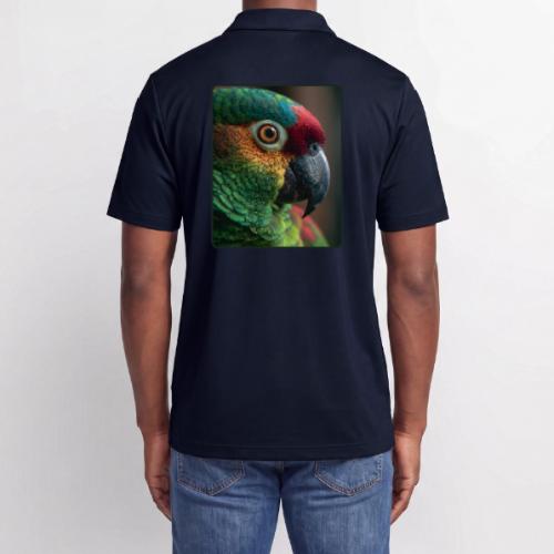 Colorful Parrot Close-Up Design - Adidas Performance Polo