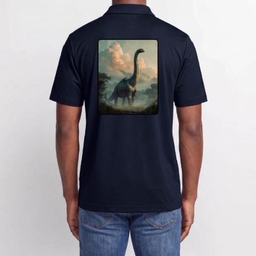 Brachiosaurus Prehistoric Scene Design - Adidas Performance Polo