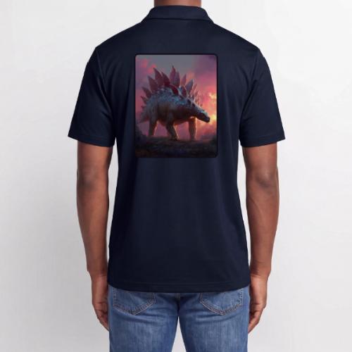 Stegosaurus Sunset Forest Design - Adidas Performance Polo