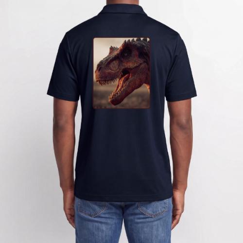 T Rex Roaring Close-Up Design - Adidas Performance Polo