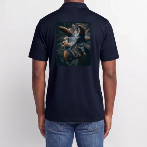 Triceratops Detailed Portrait Design - Adidas Performance Polo