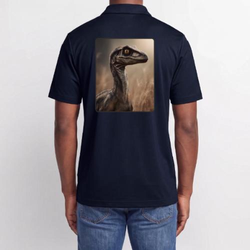 Velociraptor Feathered Portrait Design - Adidas Performance Polo