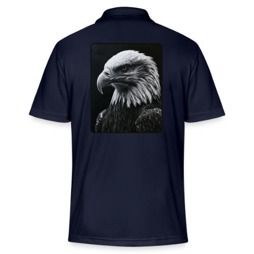 Black White Bald Eagle Design - Adidas Performance Polo