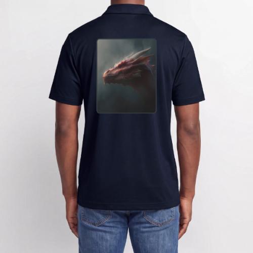 Red Dragon Fog Portrait Design - Adidas Performance Polo
