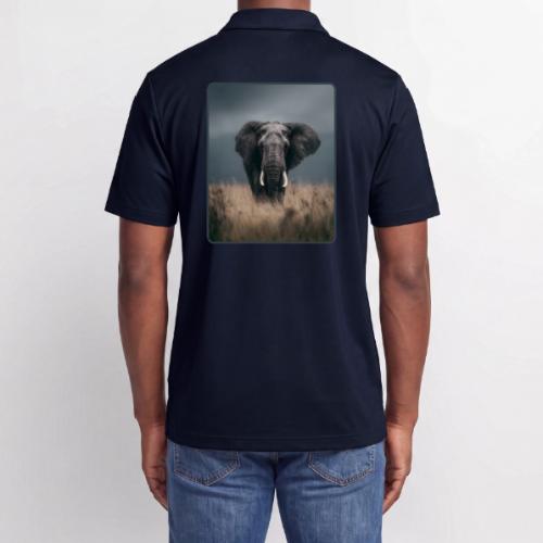 Majestic African Elephant Portrait Design - Adidas Performance Polo