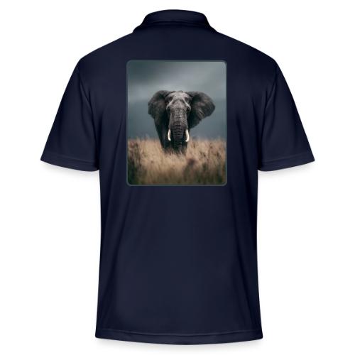 Majestic African Elephant Portrait Design - Adidas Performance Polo