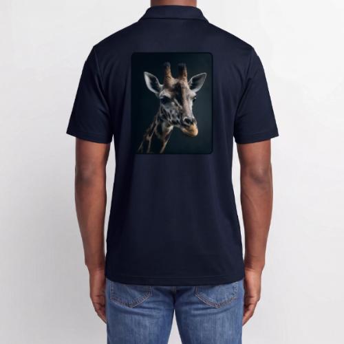 Majestic Giraffe Artistic Portrait Design - Adidas Performance Polo
