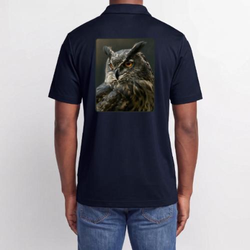 Eurasian Eagle Owl Portrait Design - Adidas Performance Polo