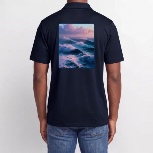 Dreamy Pastel Ocean Sunset Art - Adidas Performance Polo