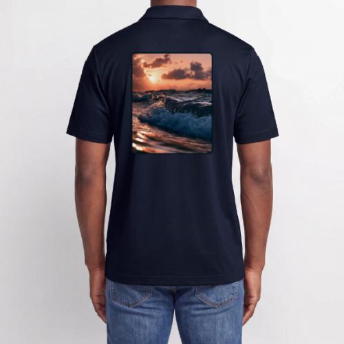 Golden Sunset Ocean Wave - Adidas Performance Polo