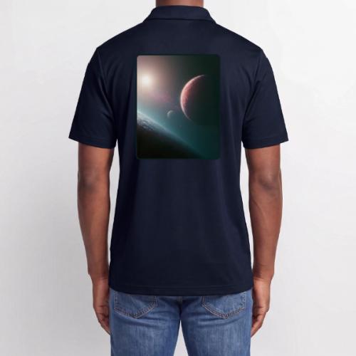 Deep Space Planet Horizon Art - Adidas Performance Polo