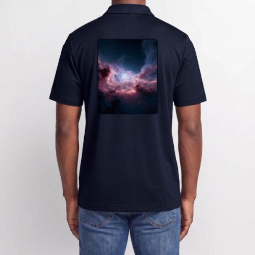 Radiant Cosmic Nebula Artwork - Adidas Performance Polo