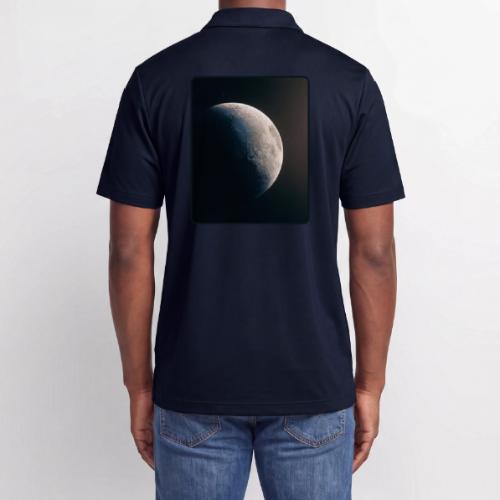 Crescent Moon Celestial Artwork - Adidas Performance Polo