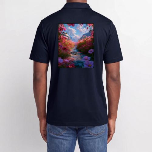 Dreamy Cosmos Valley Landscape Art - Adidas Performance Polo