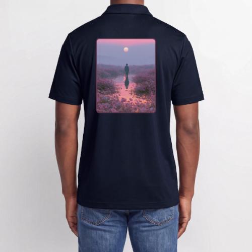 Ethereal Sunset Flower Field Art - Adidas Performance Polo