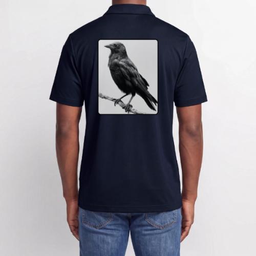 Raven Black and White Art Design - Adidas Performance Polo