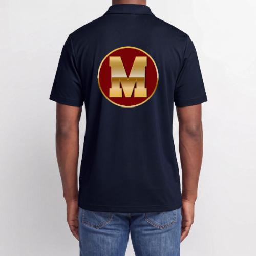Letter M – Capital Varsity Alphabet Monogram - Adidas Performance Polo