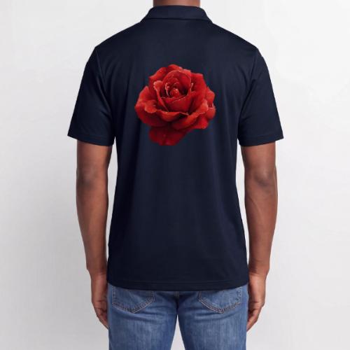 Rose: Crimson Dew Bloom - Adidas Performance Polo