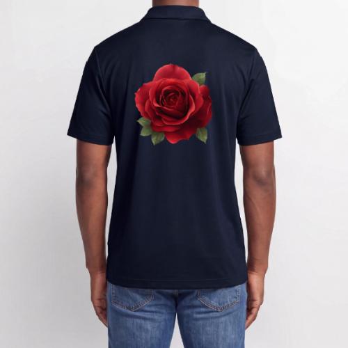 Rose: Crimson Bloom Elegance - Adidas Performance Polo