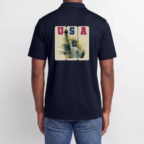 Art illustration of the Statue of Liberty - Adidas Performance Polo