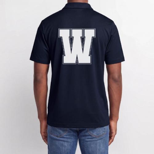 White Letter W – Varsity Alphabet Monogram - Adidas Performance Polo