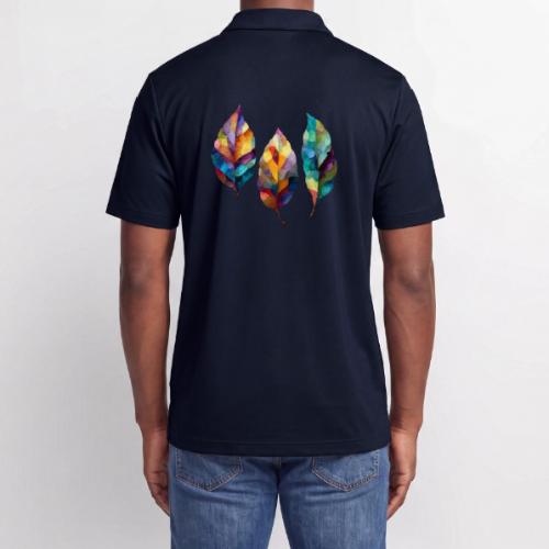 Art: Colorful Leaf Harmony - Adidas Performance Polo