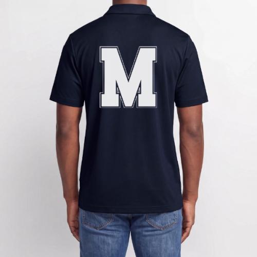 White Letter M – Varsity Alphabet Monogram - Adidas Performance Polo