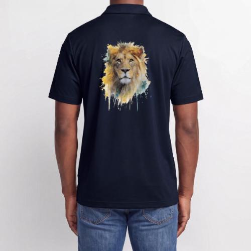 Watercolor Lion Portrait - Adidas Performance Polo